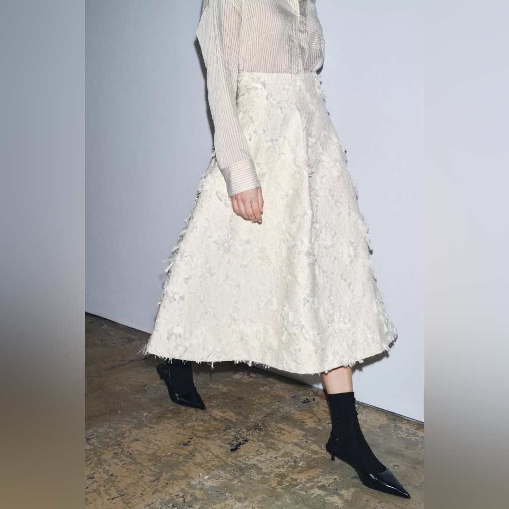 Zara Zw Collection Structured Midi Skirt